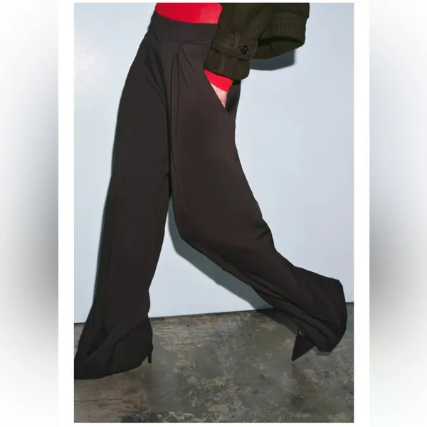 Zara NWT dart pleated brown pants - Image 6