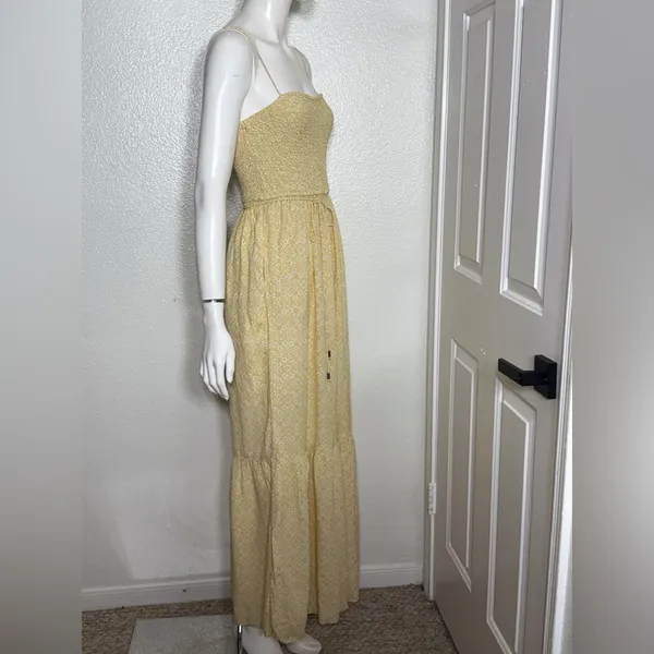 Free People 100%Viscose Little Of Your Love Yellow Floral Jumpsuit Size XS L-20 - Image 10