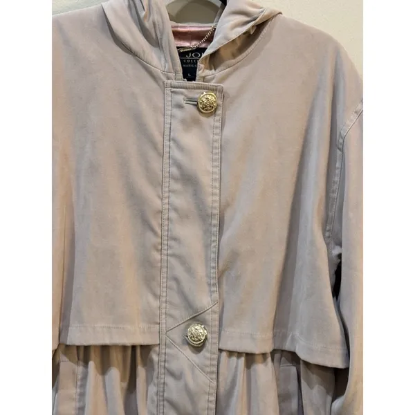 Vintage St. John Coat Collection by Marie Gray -size Large Faux Suede Buttons - Image 2