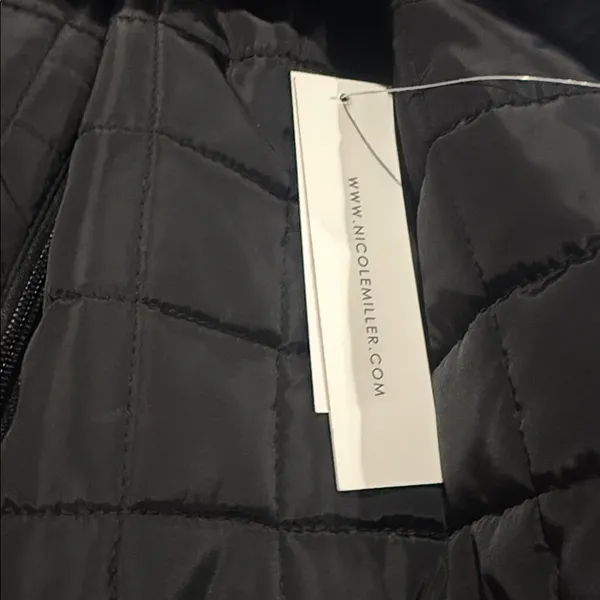 NWT Nicole Miller Black Quilted Bomber Jacket SZ-3X - Image 4