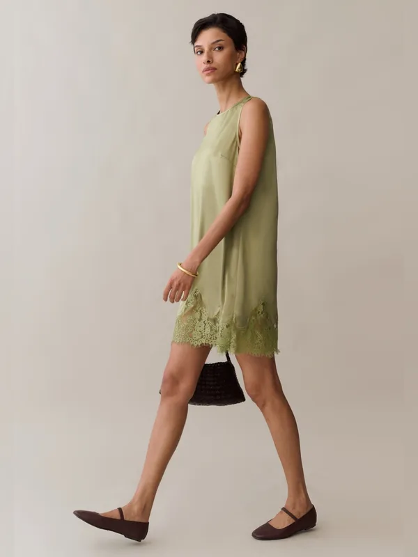 NWT Few Moda Yasmin Dress size Medium M Green Moss lace mini Kourt - Image 3