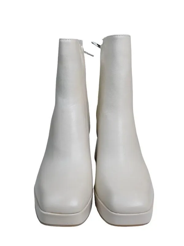 Dolce Vita Womens 10 Ulyses Platform Bootie in Ivory Leather NEW - Image 3