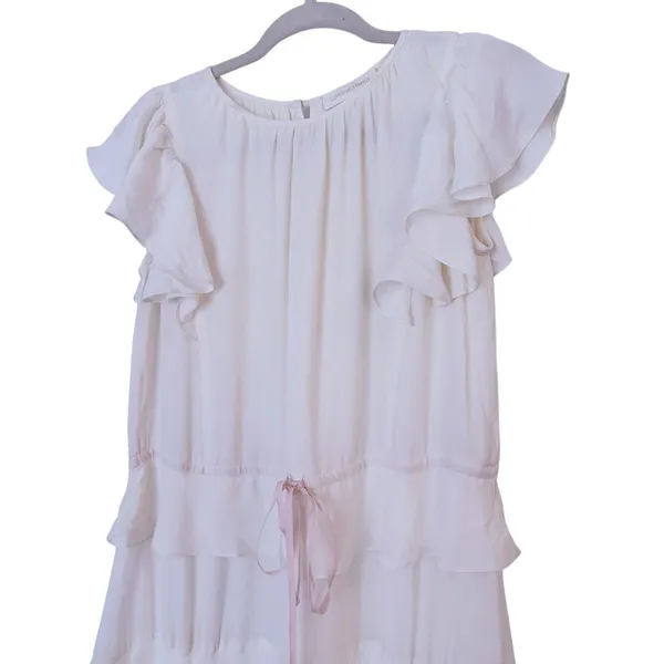 Love Shack Fancy Coquette Ruffle Tiered Maxi Dress Medium Ivory Romantic Bridal - Image 3