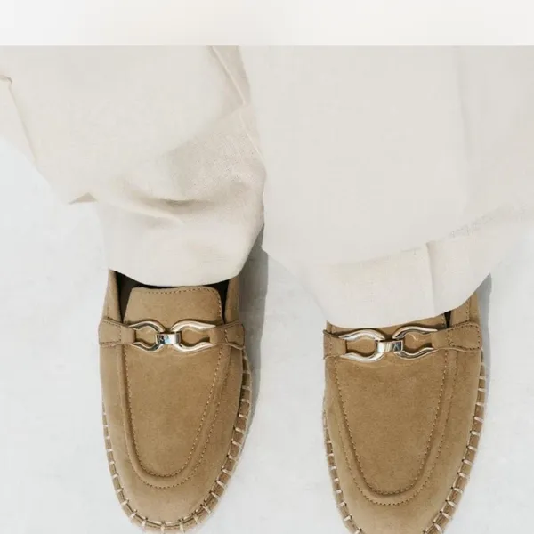 New Zara Espadrille Suede Ornament Loafer Slip On Eu 40 Us 9 - Image 2