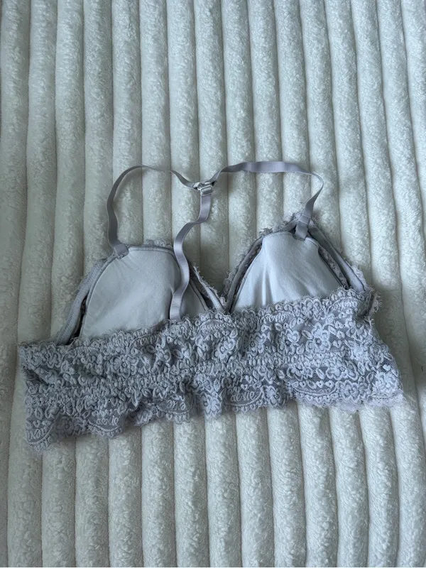 aerie Lace padded Bralette in Light Gray - Image 3