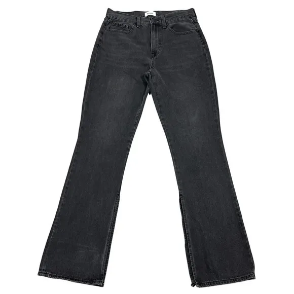 PISTOLA Alexa High Rise Flare‎ Jeans 28" Black Split Hem Goth Grunge Minimalist - Image 3