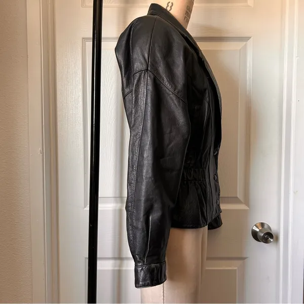 Vintage American leather Black jacket #leatherjacket Size M - Image 2