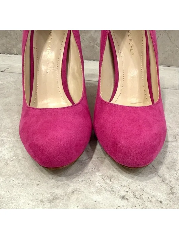 Marc Fisher Pink Faux Suede Heels size 9.5 - Image 5