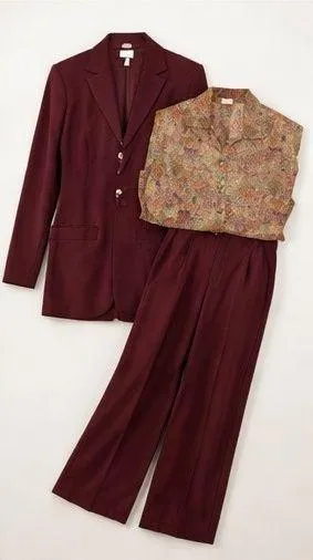 Reflection of Dallas Deep Burgundy Three Piece Suit - Image 2