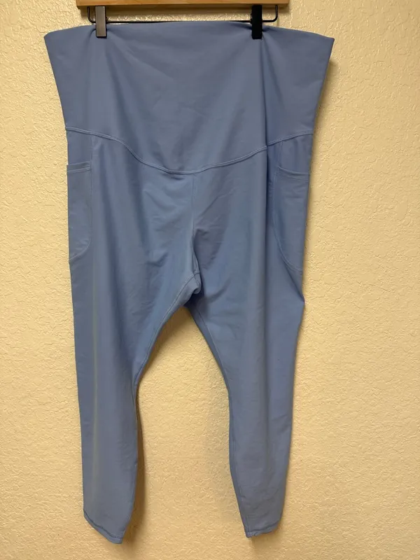 OLD NAVY Active Extra High-Rise Light Blue Powersoft Go-Dry Leggings Size XXL - Image 11