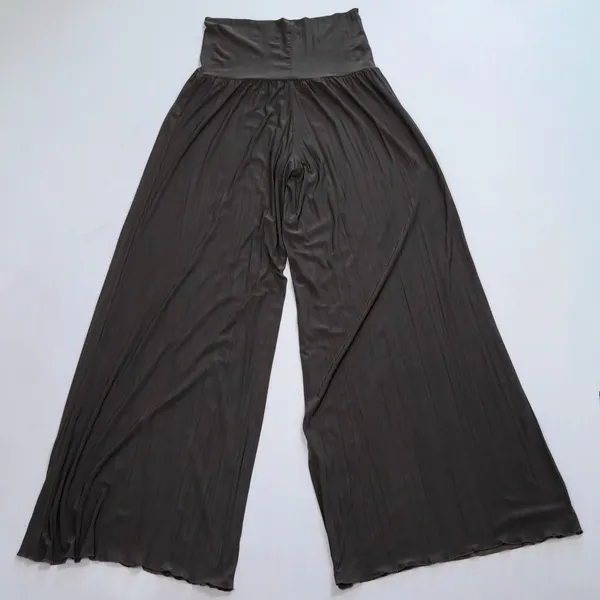 Nic+Zoe Palazzo Pants Womens M Brown Wide Leg High Waist Flowy Minimalist Luxury - Image 2
