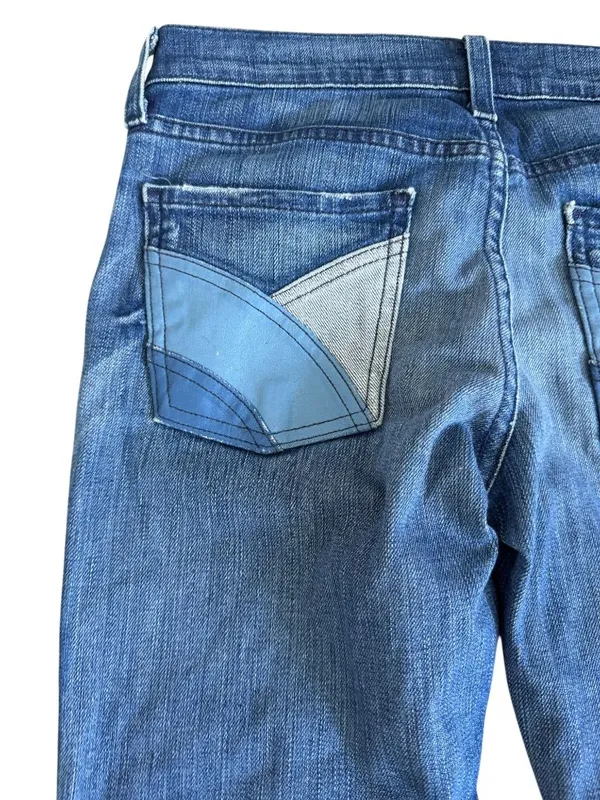 7 FOR ALL MANKIND Straight Peg Blue Pocketed Jeans Size 26 - Image 4