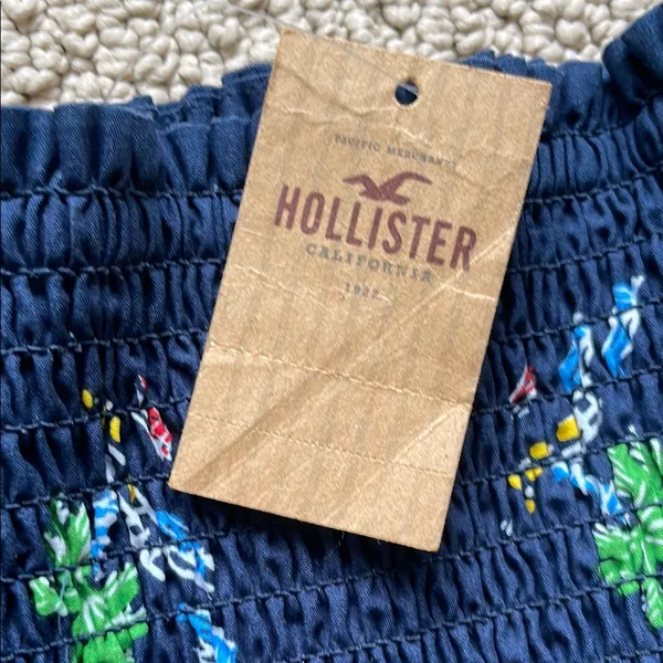 Hollister Navy Blue Tropical Dress - Image 6