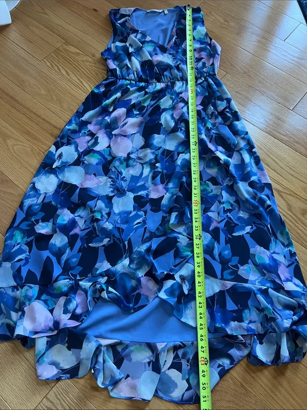 Soft Surroundings Blue Floral Wrap-Style Maxi Dress - Image 9