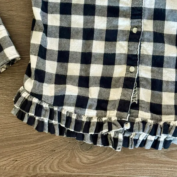 Y2K Victoria’s Secret Pink Buffalo Check Plaid Flannel Shirt XS/S Ruffle Cowgirl - Image 3
