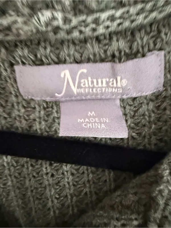 Natural reflection size medium thermal green hoodie fall - Image 2
