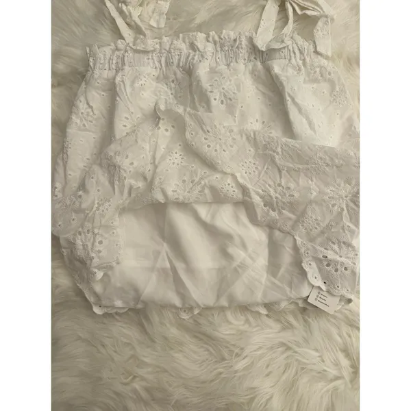 Cupshe White Eyelet Scalloped Hem Cover-Up Top Size Small - Image 7