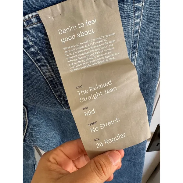 NWT‎ Everlane organic cotton The Relaxed Straight Jean size 26 regular - Image 5