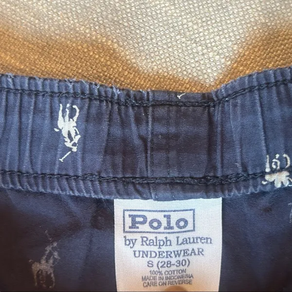 POLO by Ralph Lauren Underwear Navy Cotton Logo Sleep Pants PJs Size Medium - Image 6