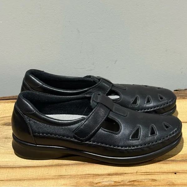 SAS‎ Roamer womens black leather strap loafers size 6N A26 - Image 7