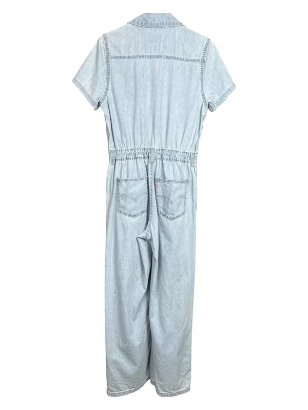 Levi’s Type III Short Sleeve Denim Jumpsuit Light Wash Small - Image 5