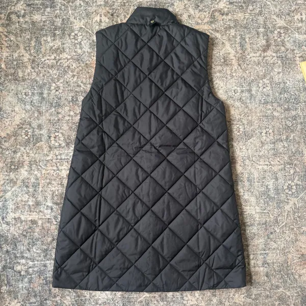 Barbour Cosmia Modern Heritage Black Quilted Longline Liner Vest USA 4 UK 8 - Image 2