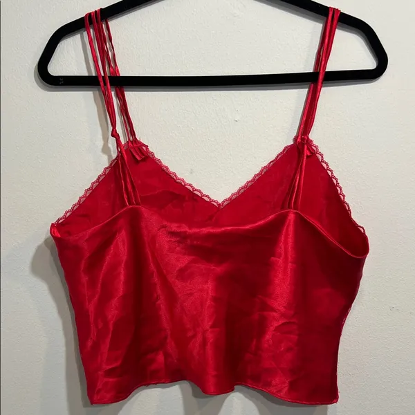 Victoria's Secret Red Lace vintage Detail tank top - Image 3
