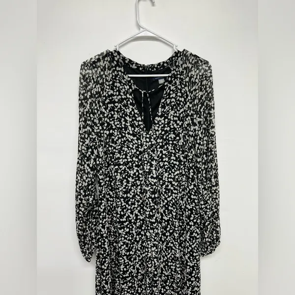 Tommy Hilfiger Women's Black Floral-Print A-Line Dress Size 14 - Image 5