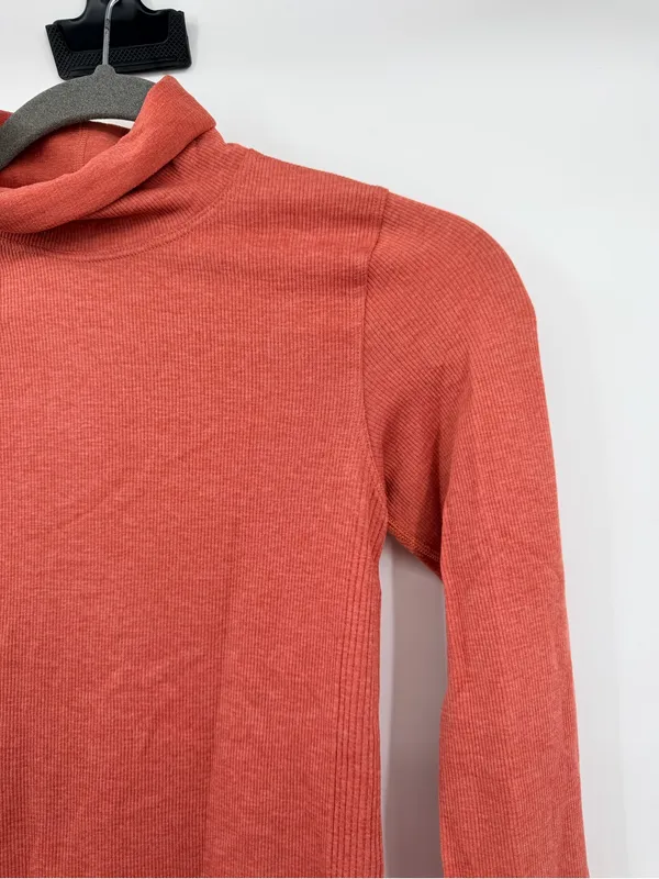 Lululemon Yin Vibes Turtleneck Size 4 Copper Clay Ribbed Seamless Top - Image 6