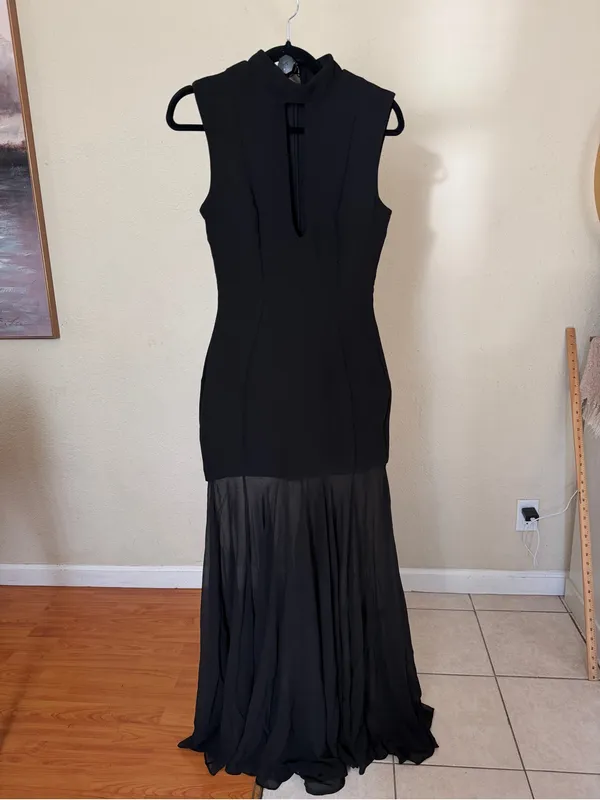 House of CB Raphaella Black Keyhole Sheer Maxi Dress Size M NWOT - Image 7