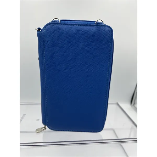 Blue Crossbody Wallet Purse Phone Holder RFID Zipper Credit Card Money NWOT - Image 4
