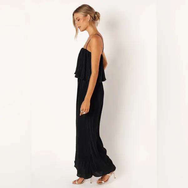 New JILLIAN PLISSE JUMPSUIT - BLACK‎ - Image 5