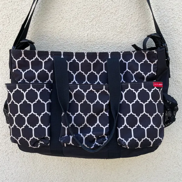 Skip Hop Duo Signature Black White Tote Stroller Bag - Image 2