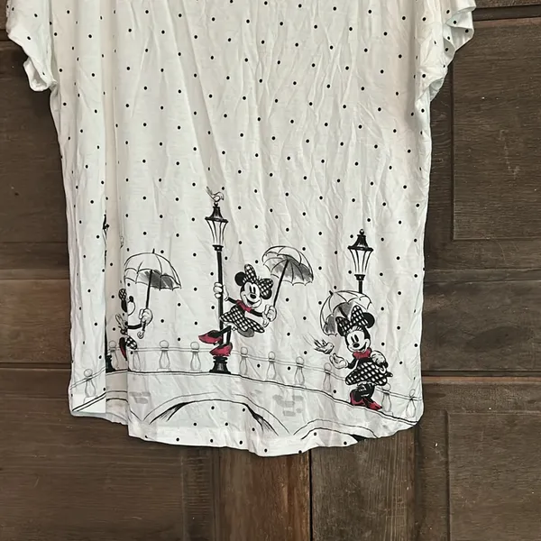 Disney Parks Women's Medium Minnie Mouse Dancing In The Polka Dots T-Shirt‎ - Image 2