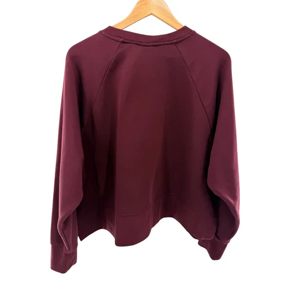 Nike Dri-Fit Embossed Logo Sweatshirt XL Burgundy Crewneck Raglan Athleisure‎ - Image 8