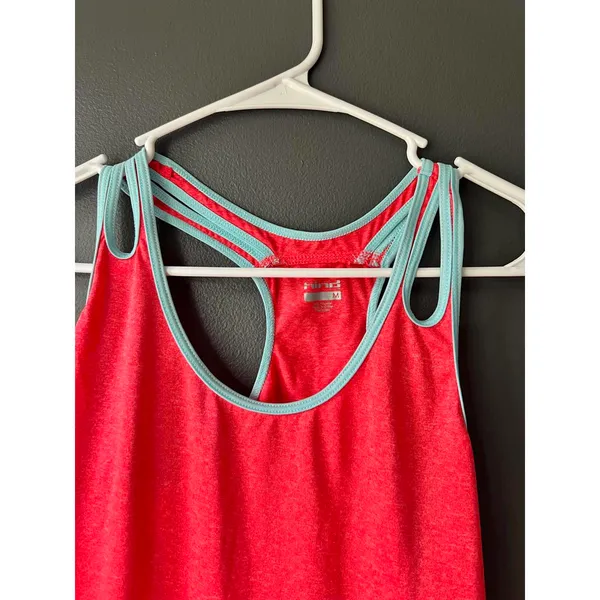 Hind Women's Athletic Tank Top Medium Red with Light Blue Trim - Image 5