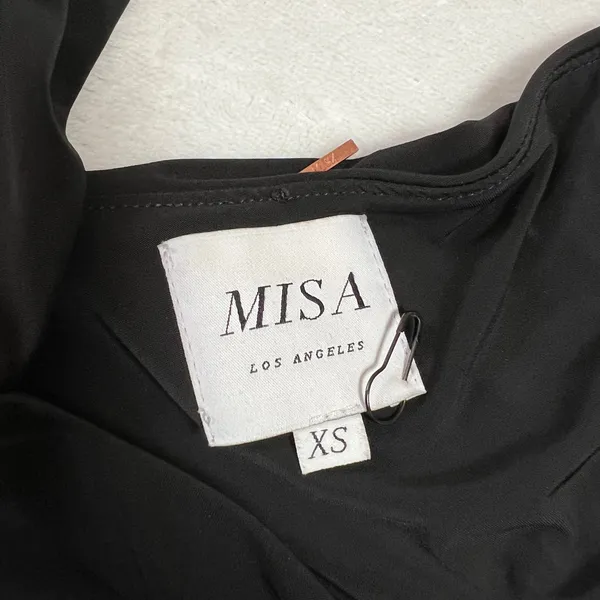 MISA Los Angeles Leza Mini Dress Size XS V-Neck Sleeveless Knot Front LBD Party - Image 6