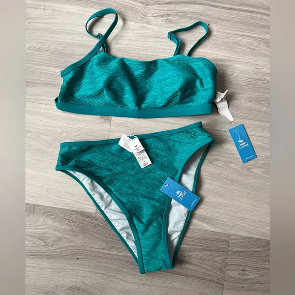 CUPSHE. NWT Teal High‎ Waist Bikini Set - Image 3