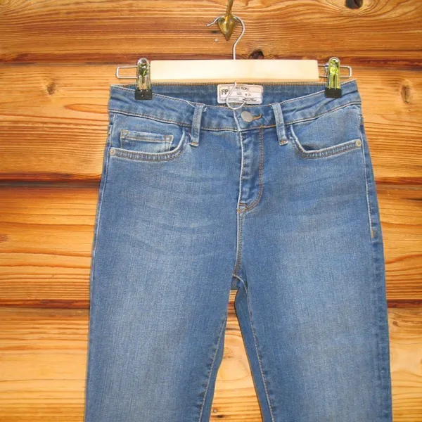 Free People Straight High Waist Frayed Hem Jeans - Image 6