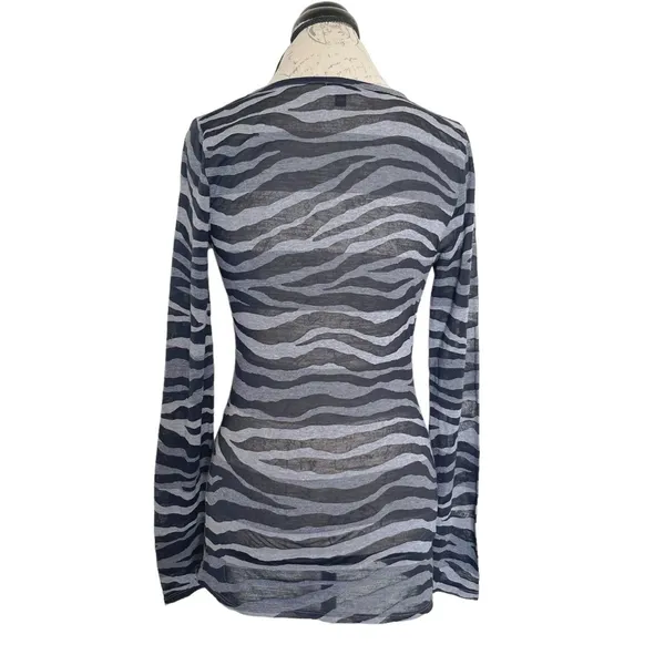 Express Blouse Long Sleeve Animal Print Small - Image 3
