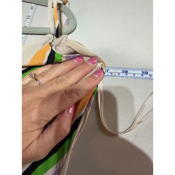 ASTR The Label Midi Dress Womens S Multicolor Striped Slit Boho Party Cocktail - Image 7