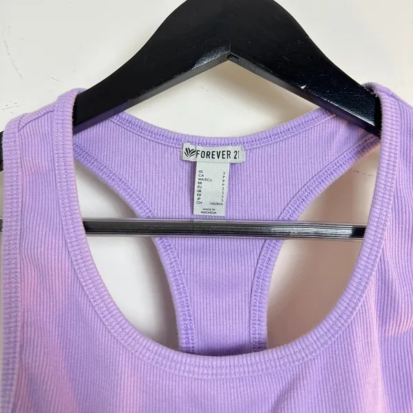 FOREVER 21 Essential Racer Tank in Purple Size Small - Image 3