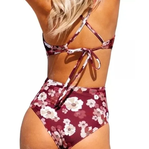 Cupshe Olivia Women XL Floral One Piece Cross Straps Back Tie Floral Swimsuit - Image 3