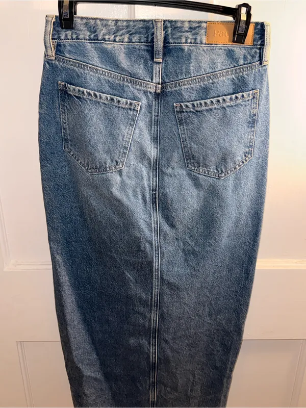 Denim Midi Skirt in Blue - Unbranded - Image 2