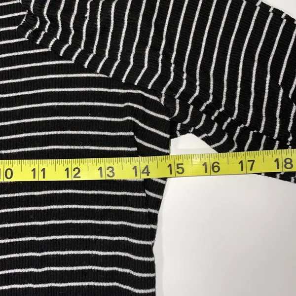 American Eagle Black Soft & Sexy Striped Rib Tee - Image 7