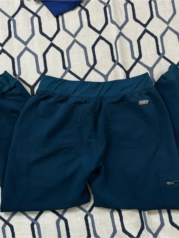 FIGS Zamora Jogger Scrub Pants Women’s Deep Reef Blue Medical Uniform Size S/P - Image 5