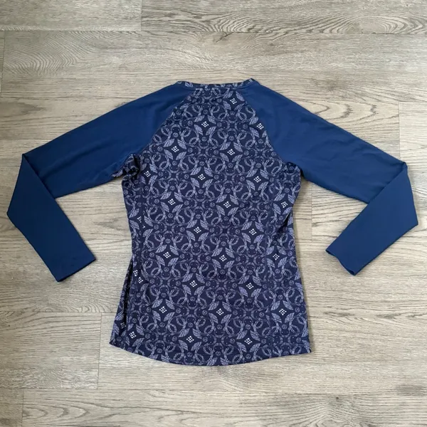 Patagonia Capilene‎ Midweight Crew Women's Small Artic Ox Geo Blue Baselayer Top - Image 5