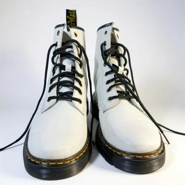 Dr. Martens Zavala White Leather Lace-Up Combat Boots – Women’s 10 - Image 2