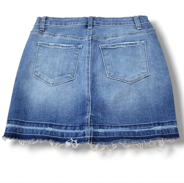 Kancan Skirt Size 25 / 3 W27"in Waist Denim Skirt Jean Skirt Mini Skirt Stretch Blue Denim Skirt - Image 3