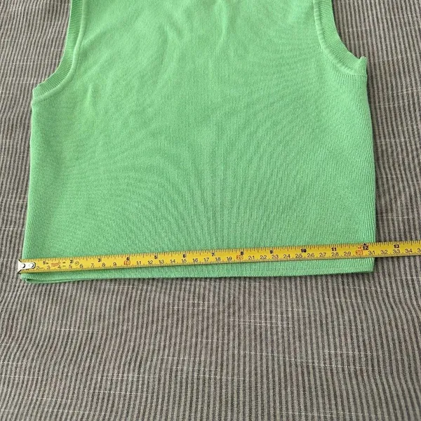 Women’s Zara Trendy Bright Crop Top Shirt Green Sz M Medium Viscose Blend - Image 8